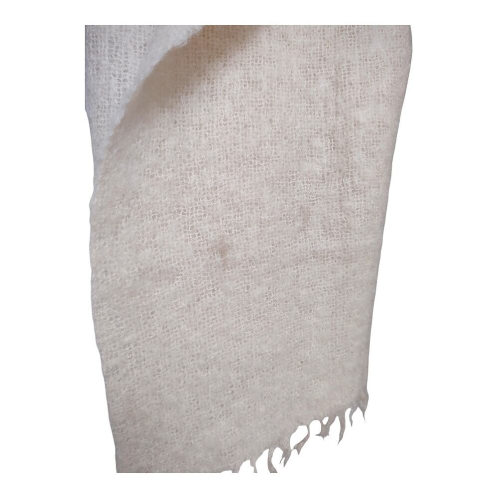 ST. MICHAEL Vintage 60's Cream Stoll Scarf Cover Up Wrap Natural Elegant Warm - Picture 6 of 7